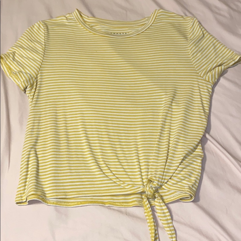 Aeropostale yellow striped cropped top